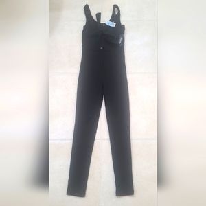NWT Haute Monde Sz.S Black Romper with stomach showing